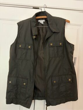 Liz Claiborne Olive Green sleeveless utility Jacket NWT size XL
